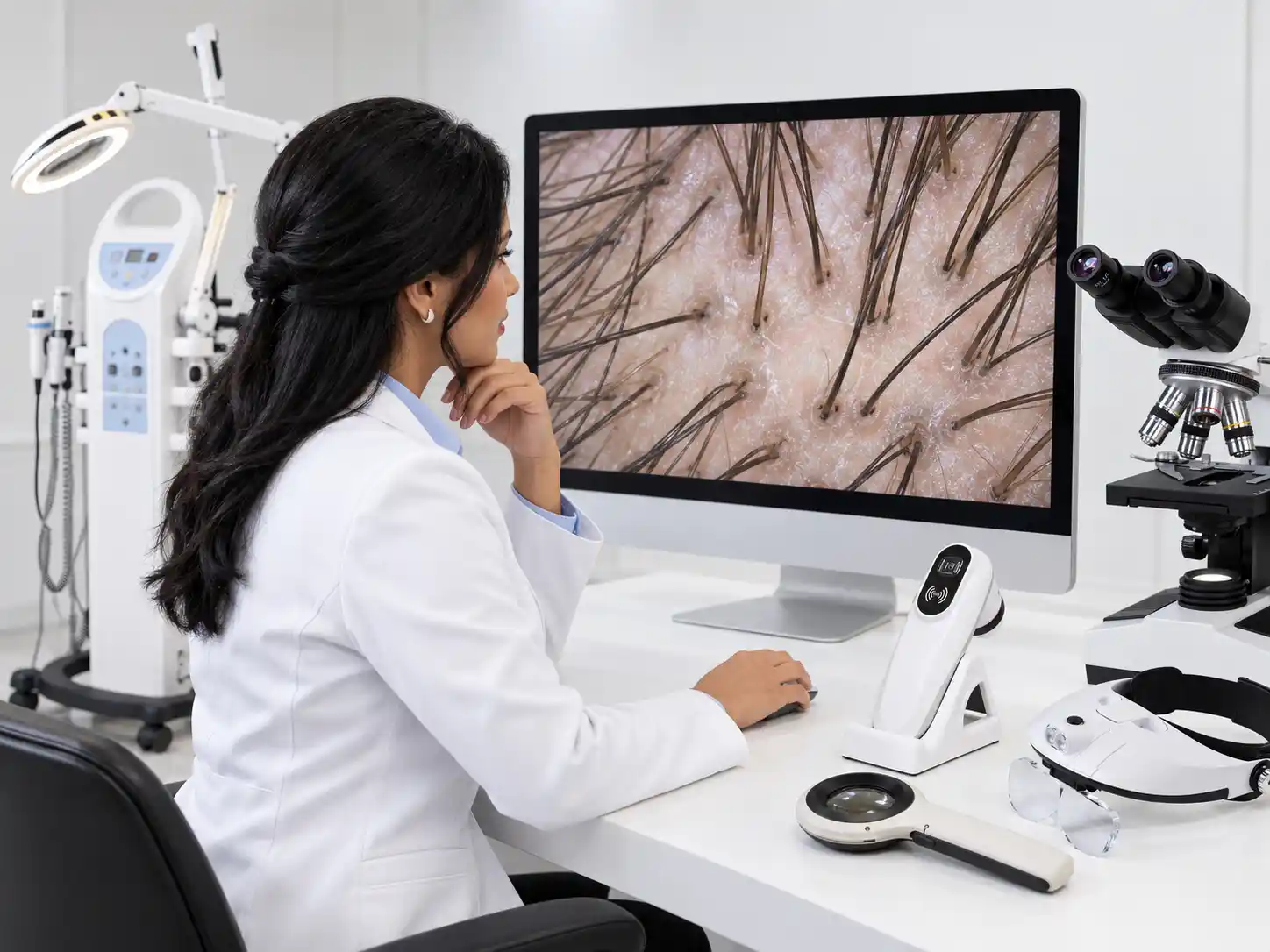 Dra. Geovania Souza em atendimento na Clínica Follicles