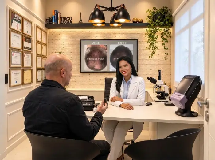 Medica Tricologista Em Atendimento Inicial | Clínica Follicles